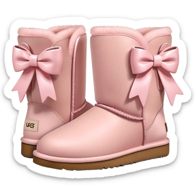 Blush pink Ugg boots with blush pink bows sticker