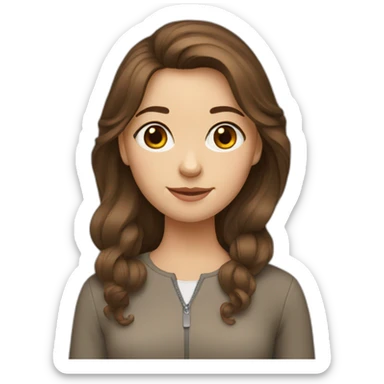 Russian girl with brown hair sticker