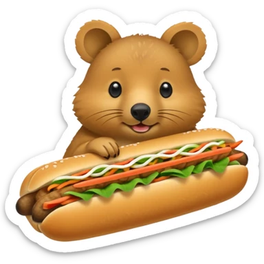 quokka eating bahn mi sticker