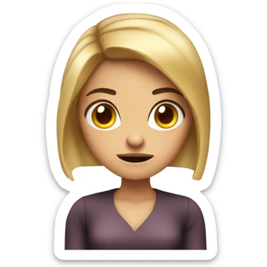 Angry coquette girl straight hair sticker