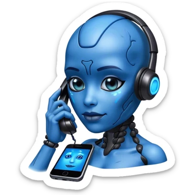 AI companion on the phone  sticker