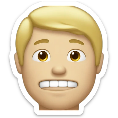 blond fat guy face smell finger sticker