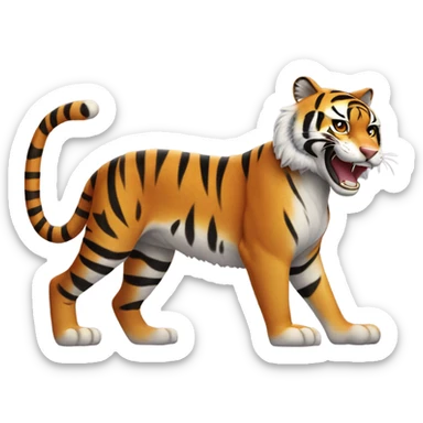 Tiger wearing Air Jordans and bedazzled teeth sticker