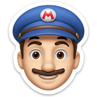 mario with one eyebrow raised and one eyebrow lowered sticker