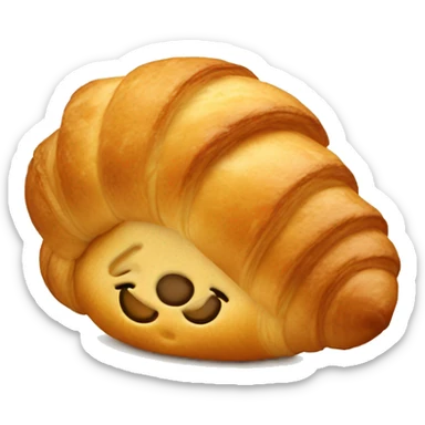A croissant with a bow on it sticker