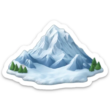snowy mountain on blue background sticker