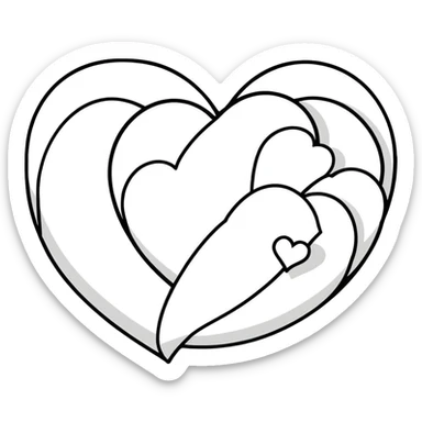 a lot of wite hearts sticker