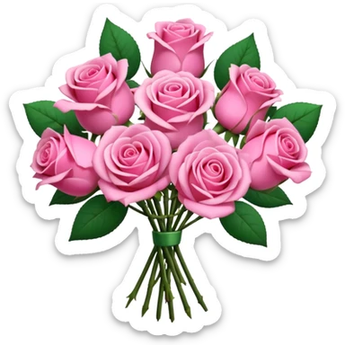 bouquet of pink roses sticker
