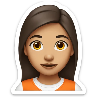 Brunette girl with brown eyes wearing Florida Gator t-shirt sticker