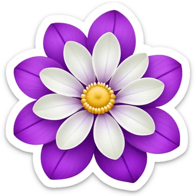 White flower and a purple flower sticker