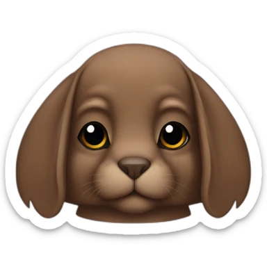 brown holland lop rabbit wearing batman mask sticker