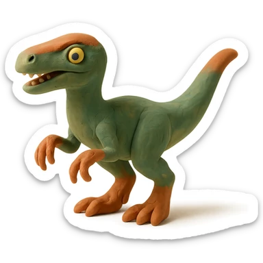 velociraptor claymation style sticker