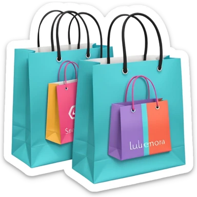 sephora and lululemon shopping bags sticker