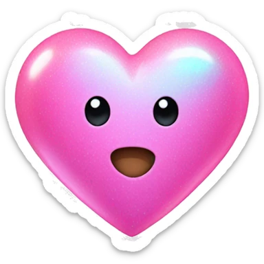 Pink holographic heart sticker