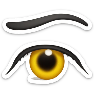 eye, with false eyelashes sticker