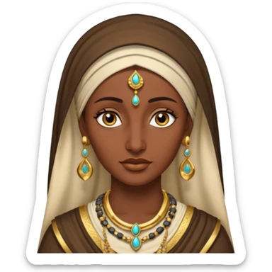 ancient arab woman with earrring sticker