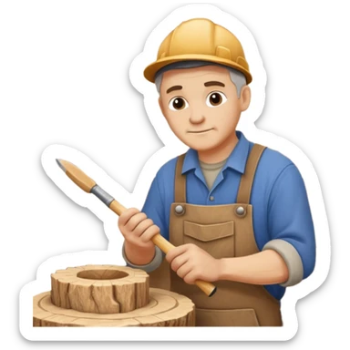 Wood Carving Craftsman sticker