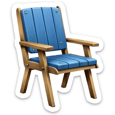 Blue chair sticker