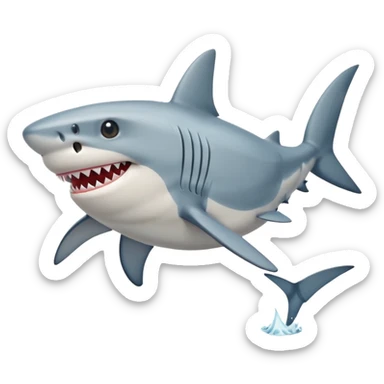 a shark with legs wearing shoes sticker