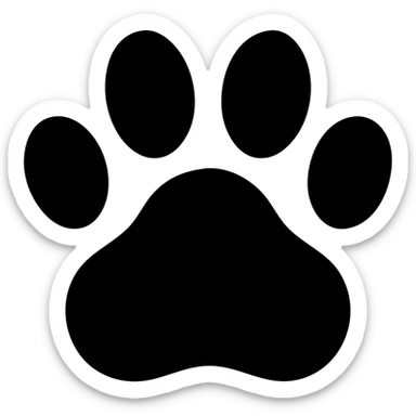 cat paw print with toe beans visible sticker