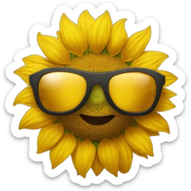 Sunflower with sunglasses  sticker