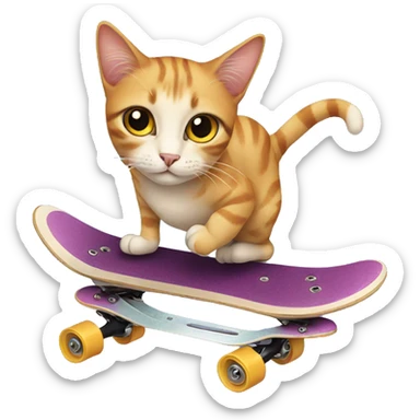 Cat on a skate sticker