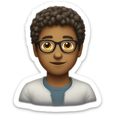 cool boy with round glasses sticker