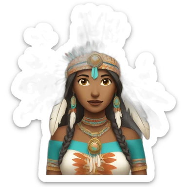 woman wearing indian headdress sticker