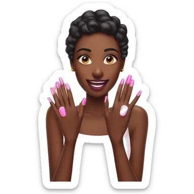 pink manicure sticker