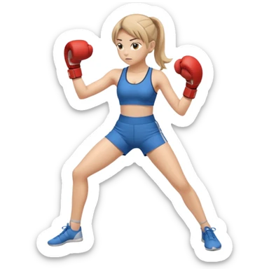 girl boxing with shirt on full body yoga outfit sticker