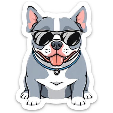 American bully with sunglasses  sticker