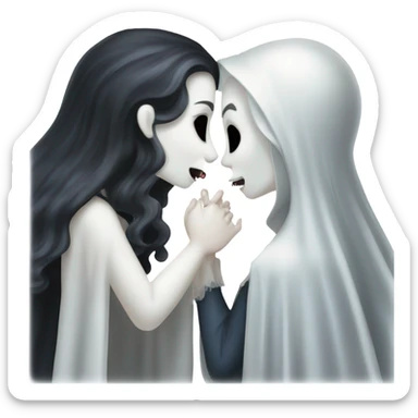 Ghost kissing Mae vampire sticker