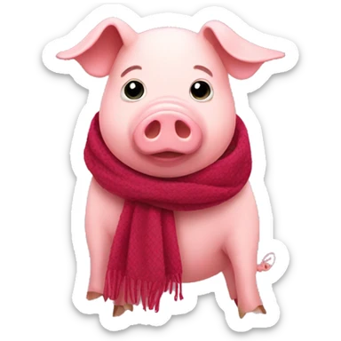 Pig with scarf sticker