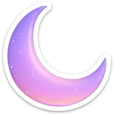 Sparkly glossy Pastel lilac-gradient crescent sticker
