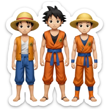 Luffy , goku and Saitama sticker