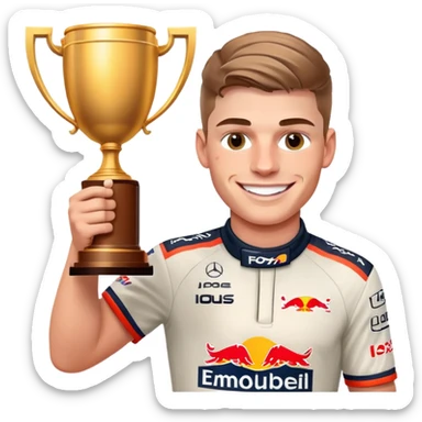 Max Verstappen with trophy  sticker