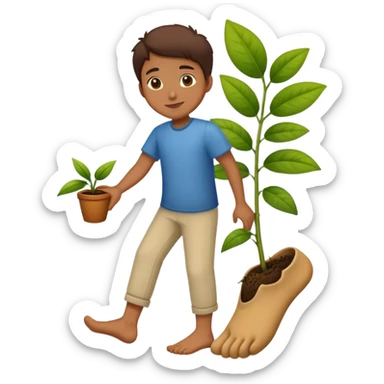 une plante de pied sticker