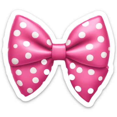 Pink bow with white polka dots  sticker