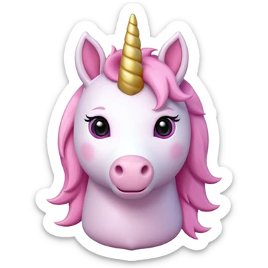 pink unicorn toy facing camera sticker