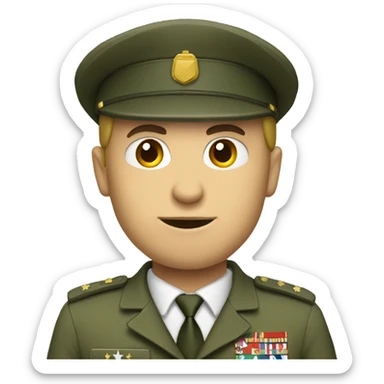 A military man with a machine gun sticker