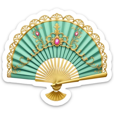 rococo regency fan sticker