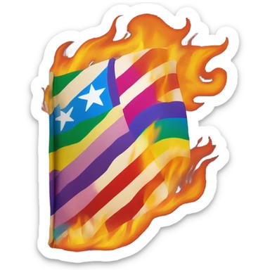 LGBTQ flag on Fire  sticker