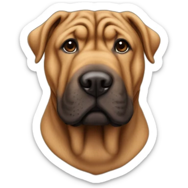 brown Sharpei sticker