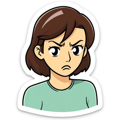 A brunette woman really more disgusted at her bf and tiny bit mad sticker