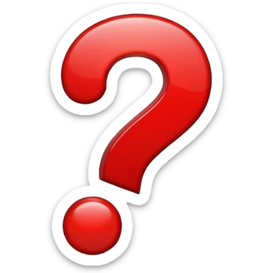 question mark, red sticker