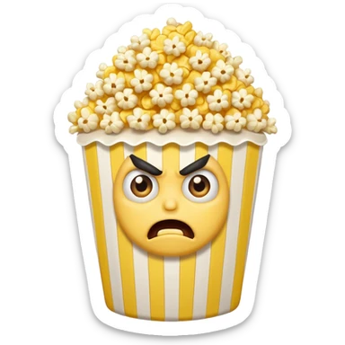 popcorn , with angry face demon sticker