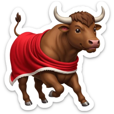 No more ephasis on the bull running past the red towel sticker