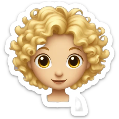 cute Angel fairy with wings and curly blond hair sticker