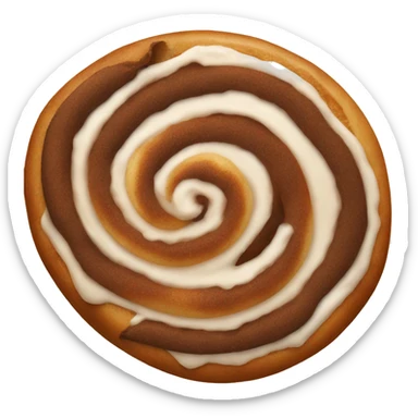 A single dark brown cinnamon roll sticker