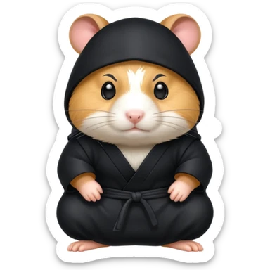 ninja hamster with black fur sticker